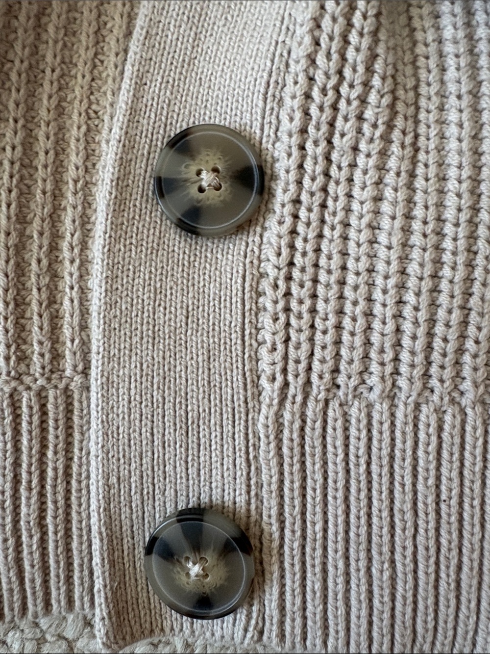 H&M Beige Ribbed Button-Front Cardigan - Picture 4 of 6